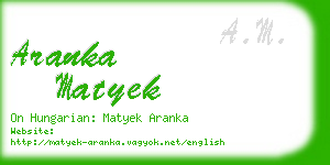 aranka matyek business card